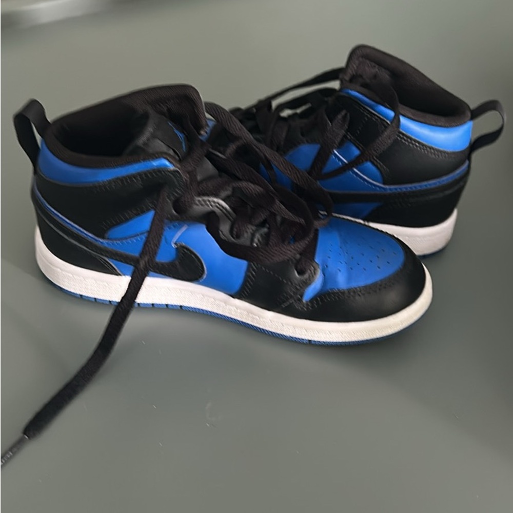 Kids Air Jordan’s blue and black